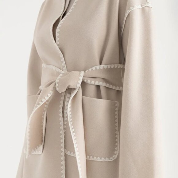 Belted Jacket with Pockets - Picture 4 of 4